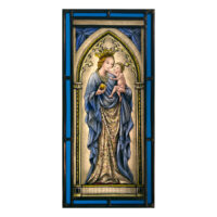 Madonna Gotik Spitzbogen blau, 19x39cm, 180,-€